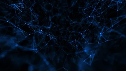 Abstract neuron medical background with plexus line and dots blue Stock Footage 104203294