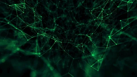 Abstract neuron medical background with plexus line and dots green Stock Footage 104203975