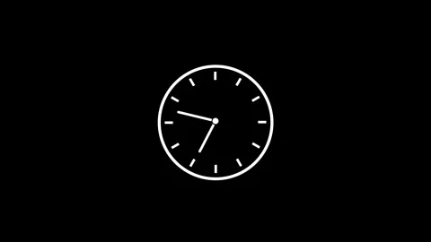 Abstract new analog clock icon Alarm clock icon animated video Stock Footage 308096501