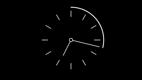 Abstract new analog clock icon animation on black animation Video stock 327912276