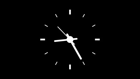 Abstract new fast clock icon animation on black background Video stock 325502331
