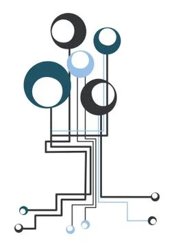 Abstract new technology connection tree, vector illustration Stock Illustration