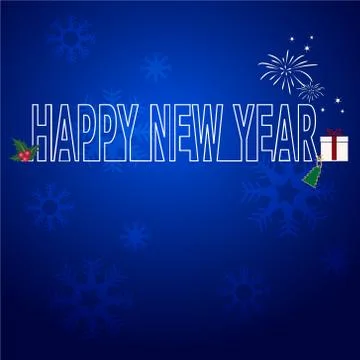 Abstract new year  blue vector background Stock Illustration