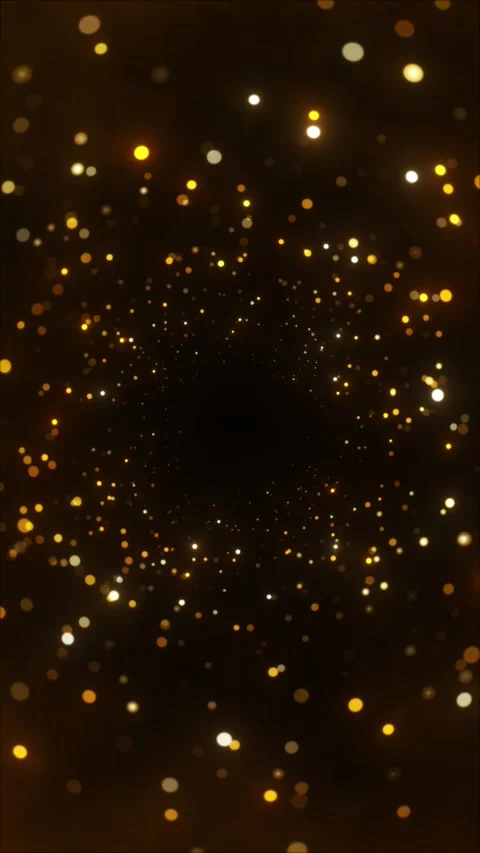 Abstract New Year celebration background, shimmering golden particles swirl Stock Footage 288919798
