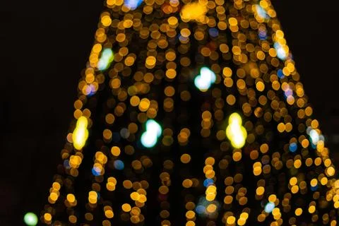 Abstract new year tree background, decorated with classical toys and illumina Stock Photos