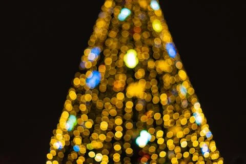 Abstract new year tree background, decorated with classical toys and illumina Stock Photos