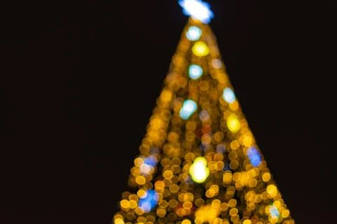 Abstract new year tree background, decorated with classical toys and illumina Stock Photos