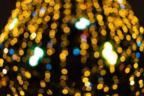 Abstract new year tree background, decorated with classical toys and illumina Foto stock