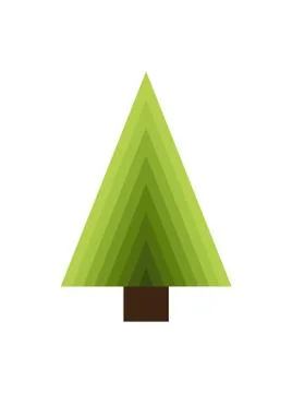 Abstract New Year Tree Made of Triangles and Trunk Illustrazione stock