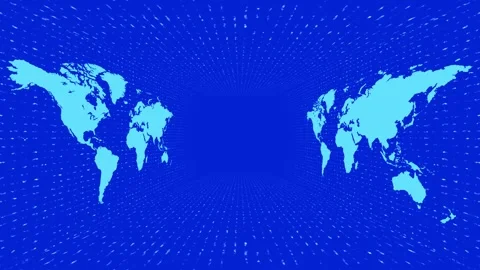 Abstract News background lighting lines loop animation blue world map earth Stock Footage 276631431