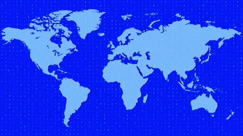 Abstract News background lighting pattern loop animation blue world map earth Stock Footage 276576613