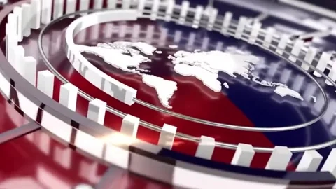 Abstract news background with world map. Vídeos de archivo 335705042