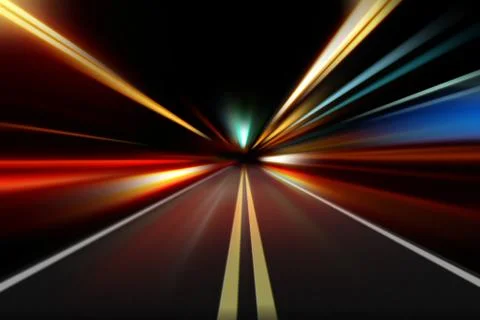 Abstract night acceleration speed motion Stock Illustration