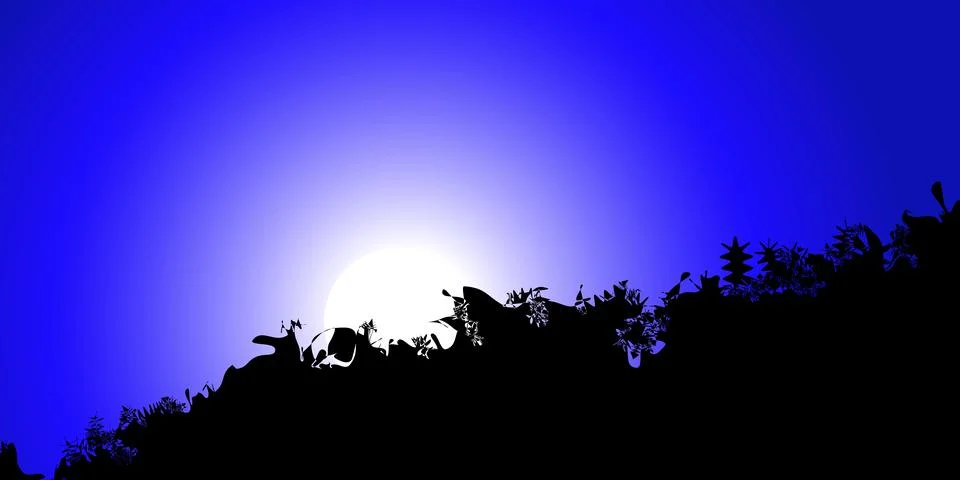 Abstract night background with the theme of the illustration of the summer .. Stock Illustration