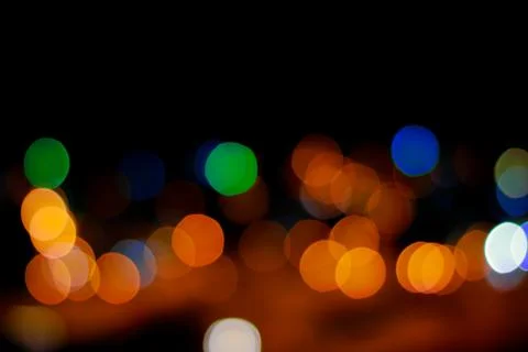 Abstract Night Bokeh Background With Defocused Lights Stock Photos