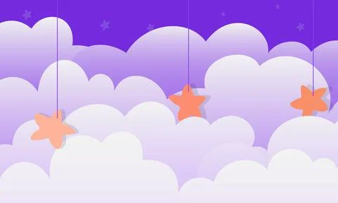 Abstract night clouds with star background. Stock Illustration