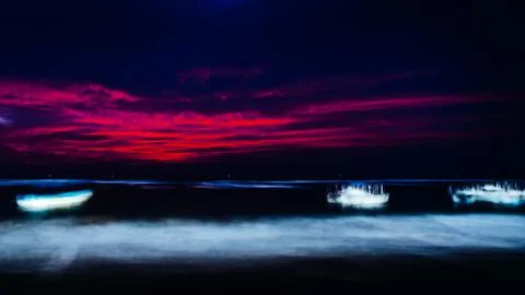 Abstract night landscape, blur in motion. Stock Photos