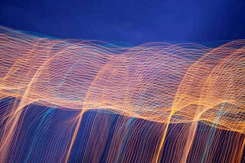 Abstract night light wave line Stock Photos