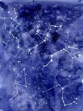 Abstract night sky with constellations Stock Illustration