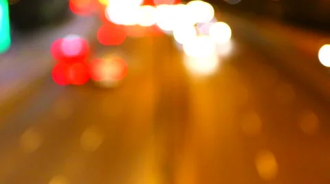 Abstract night traffic lights - seamless loop Stock Footage 48372837