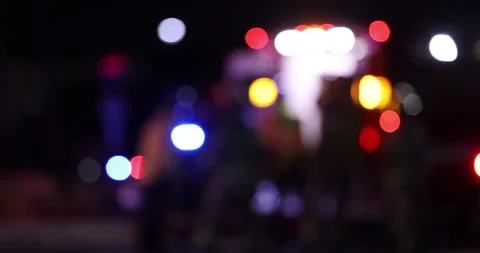 Abstract Night View Ambulance Emergency Response Stock Footage 332026580