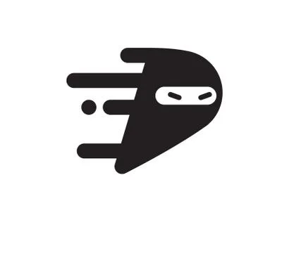 Abstract Ninja with letter base D. Isolated Vector Illustration Stock Illustration
