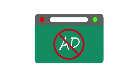 Abstract no ads and pop-up screen animated on white background. Animation o.. Video stock 340408323