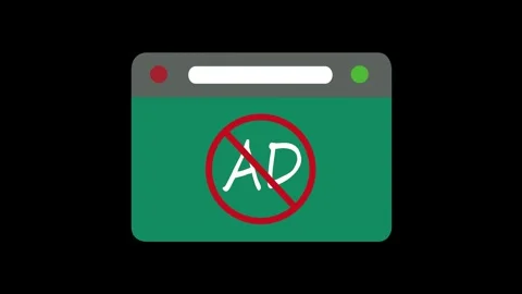 Abstract no ads and pop-up screen animated on black background. Animation o.. Stock-Footage 340601316