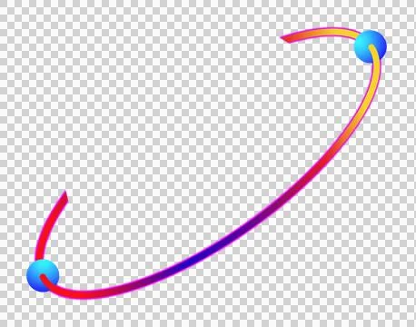 Abstract nodes floating in transparent background, showing bright orbital path Stock Illustration