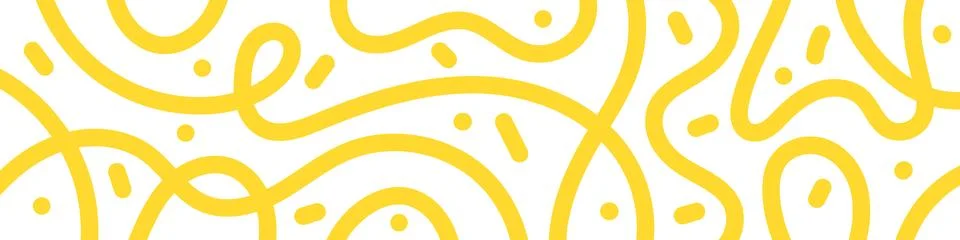 Abstract noodle pattern. Graphic spaghetti background with yellow ramen noo.. Stock Illustration