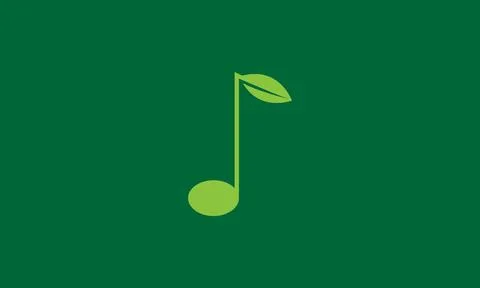Abstract note music with leaf logo vector icon illustration design Stock Illustration