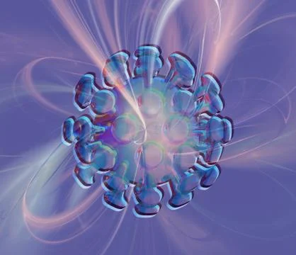 Abstract novel coronavirus, second wave of coronavirus, virus concept, 3d Stock Illustration