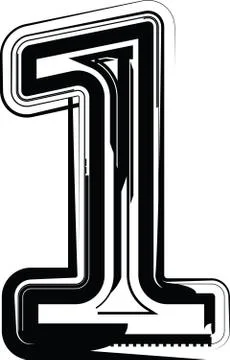 Abstract number 1 Stock Illustration