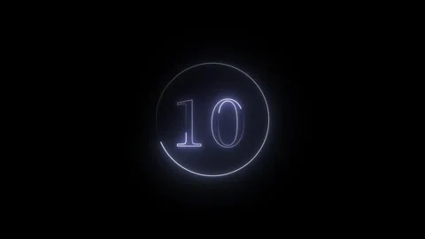 Abstract number 10 neon light digital countdown animation on black backgrou.. Stock Footage 332158207