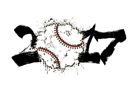 Abstract number 2017 and baseball Illustrazione stock