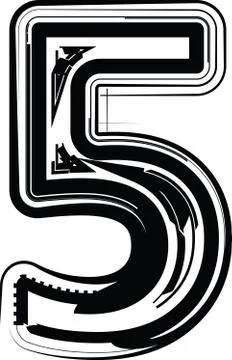 Abstract number 5 Illustrazione stock