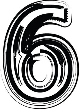 Abstract number 6 Stock Illustration