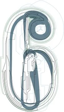 Abstract Number 6 Stock Illustration