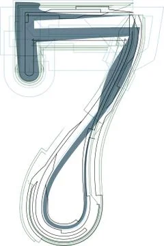 Abstract Number 7 Stock Illustration