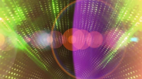 Abstract number across the screen,data code digital technology &amp; rays light. Video stock 35524239