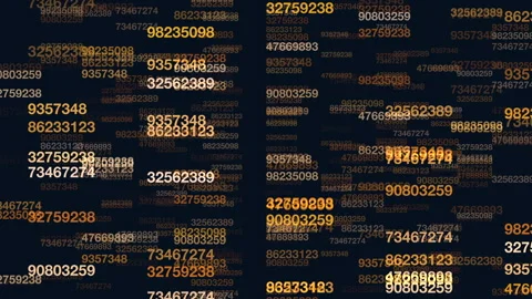 Abstract number and symbol pattern on dark background 動画素材 297600762