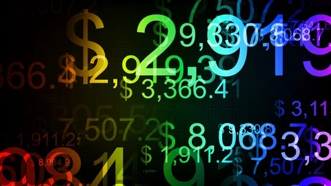 Abstract Number Background with Financial Data. Video stock 116426356