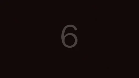 Abstract number nine visualization on deep black background for count progres Stockbeeldmateriaal 342204626
