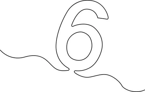 Abstract number six design Vector Illustrazione stock