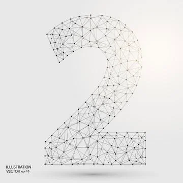 Abstract number two, figure 2, consisting of triangles, circles, spots of decay Stock Illustration