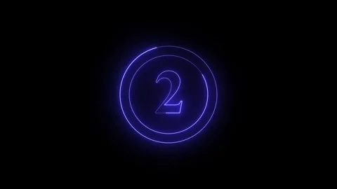 Abstract number two motion graphic with glowing neon light in a circular sh.. Stock Footage 332158161