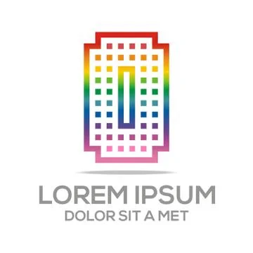 Abstract Number Zero Vector Logo Colorful Design Stock-Illustration