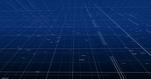 Abstract numbers and lines, points on blue gradient background, technology Stock Footage 85109571