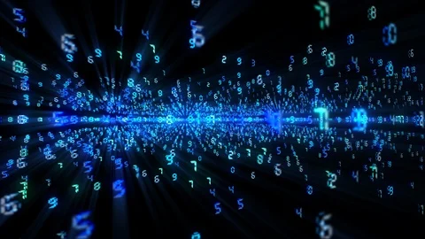 Abstract numbers animation in blue. Digital fly binary code background loop Stock Footage 121399827