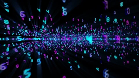 Abstract numbers animation. Digital fly binary code background loop. Data binary Video stock 121812310